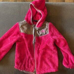 The North Face Girls Hooded Hot Pink Fleece Sz 3T